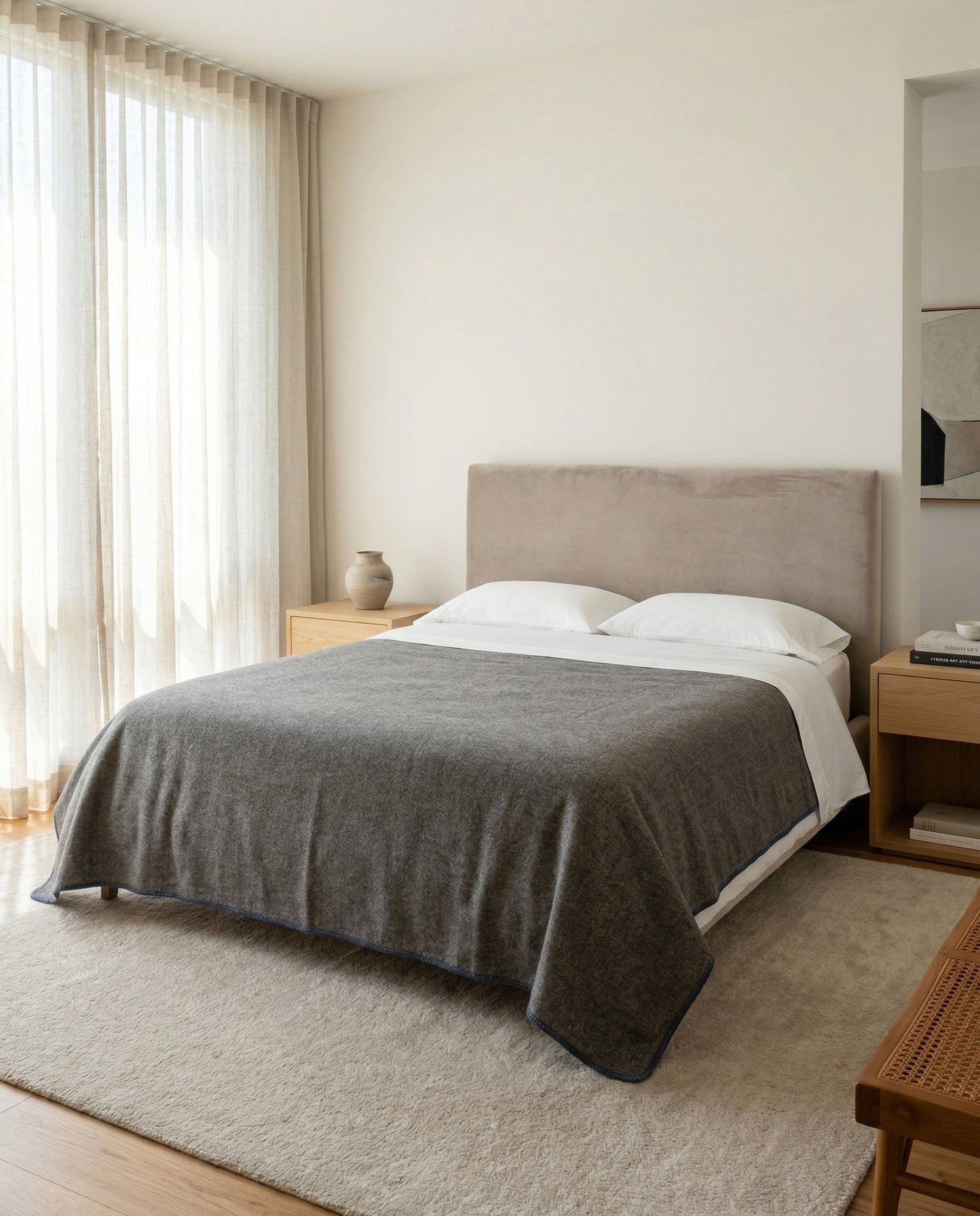 Alghero: Lt Wt Merino Wool Bed Blanket