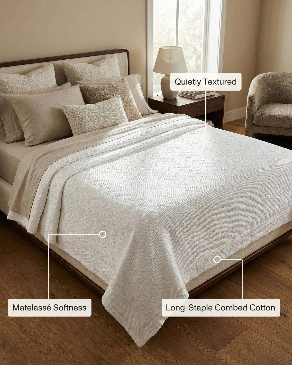Carmel: Artisanal Weave Ribbed Cotton Coverlet