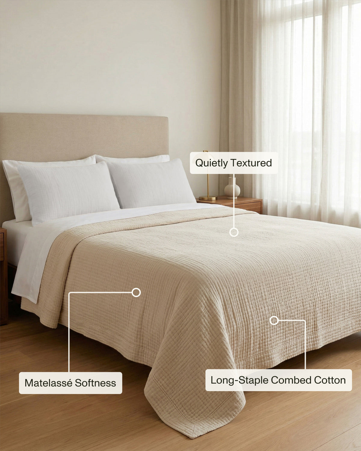 Hideaway: Layered Stone Washed Cotton Coverlet
