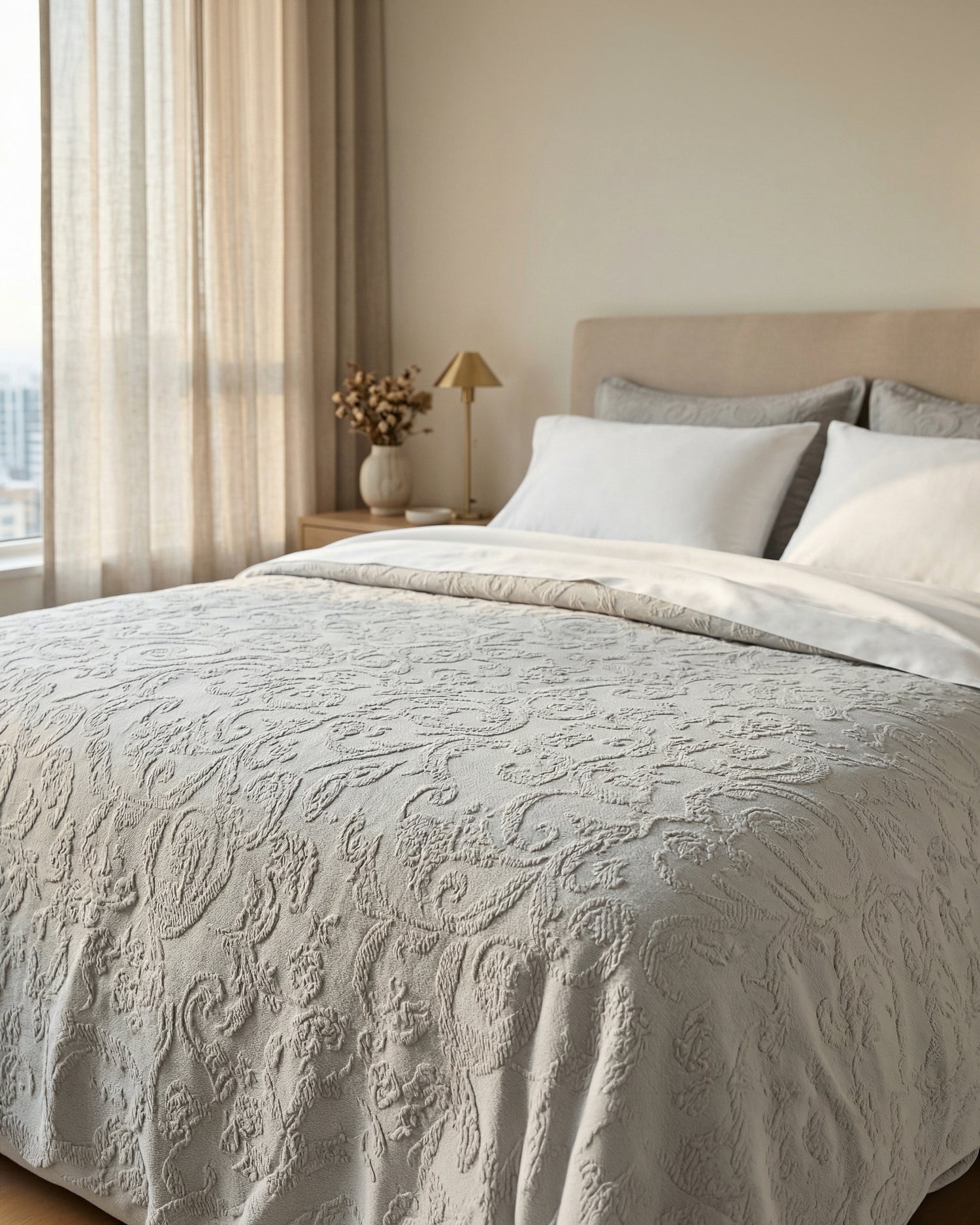RoyalRest: Lux Chenille Matelassé Cotton Coverlet