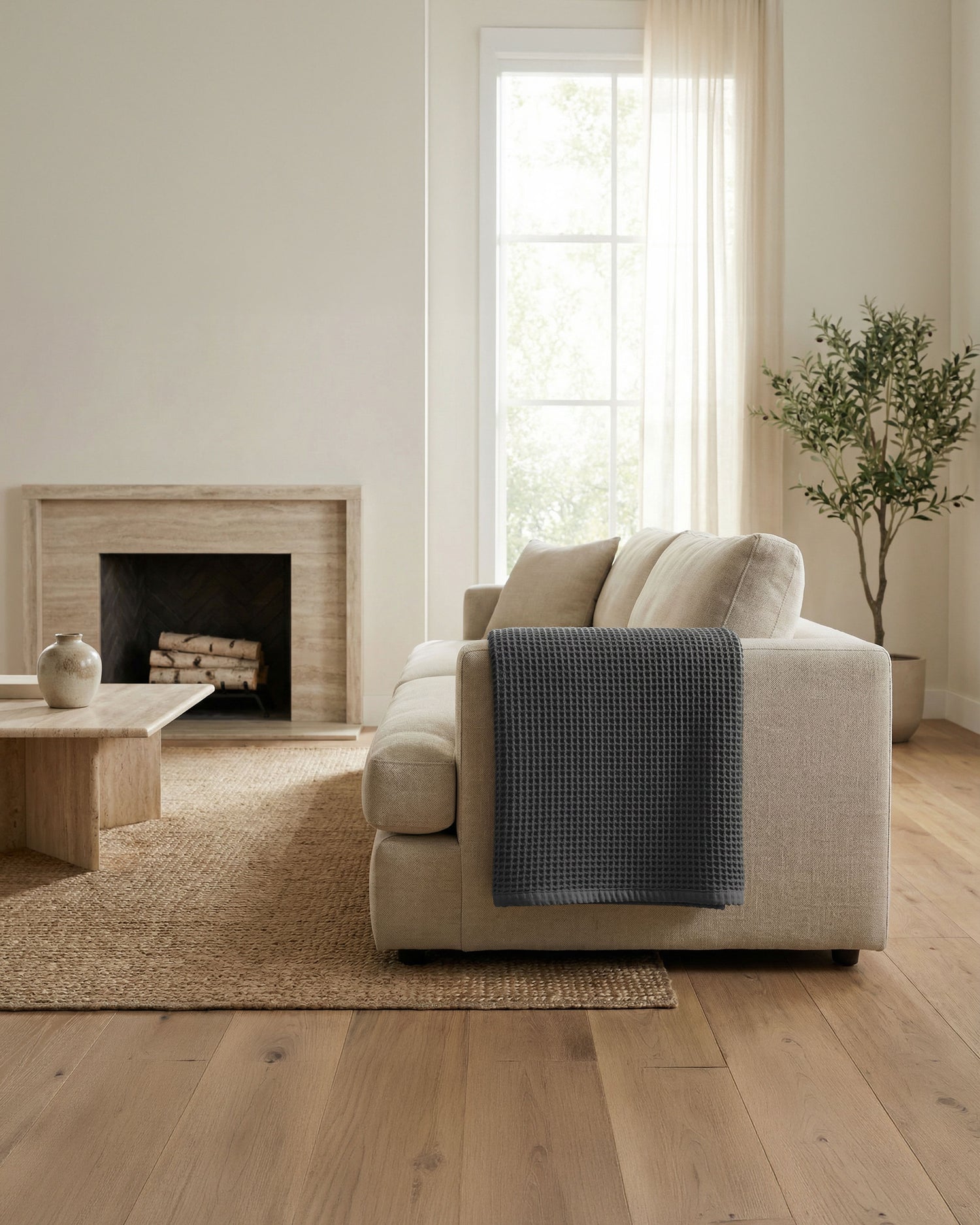 Tofino: Organic Cotton Waffle Throw Blanket