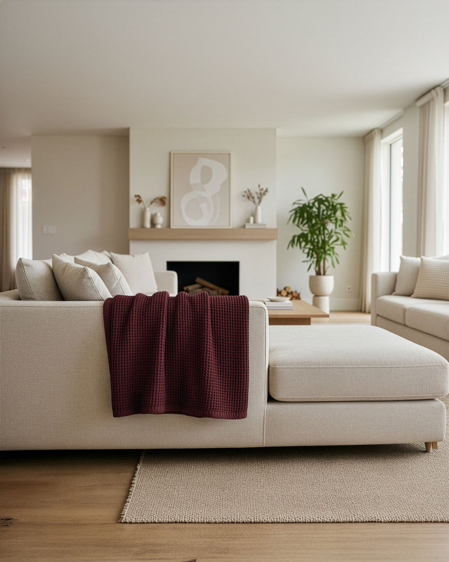 Tofino: Organic Cotton Waffle Throw Blanket