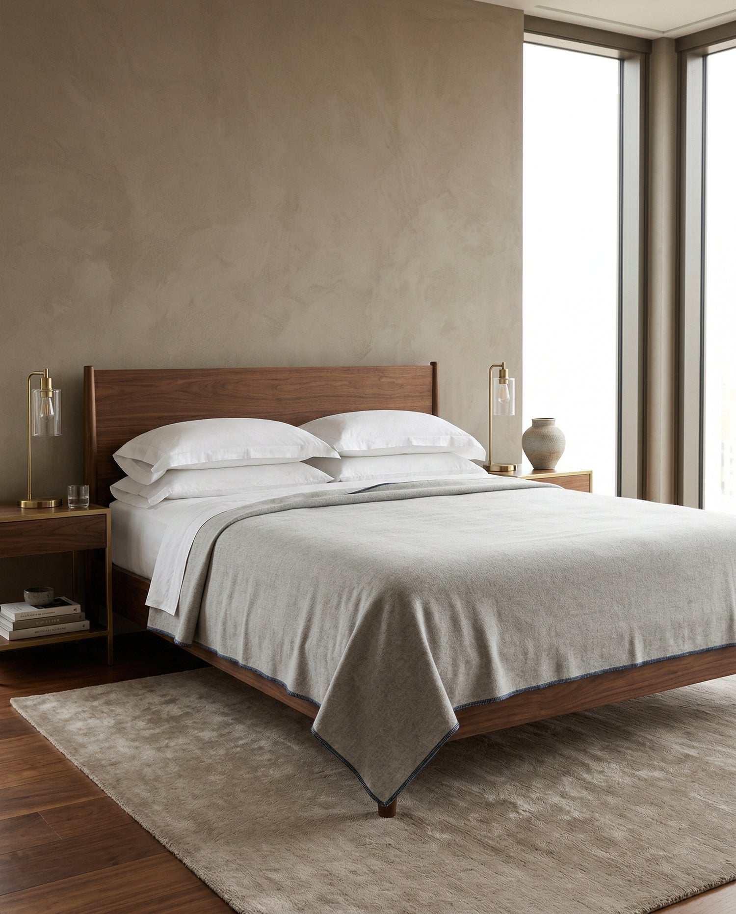 Alghero: Lt Wt Merino Wool Bed Blanket