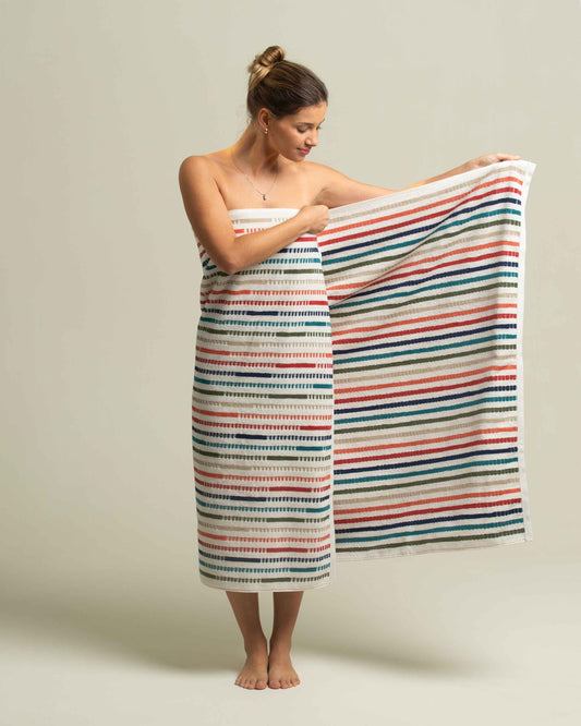 Velvet: Soft Cotton Vibrant Stripe Towel