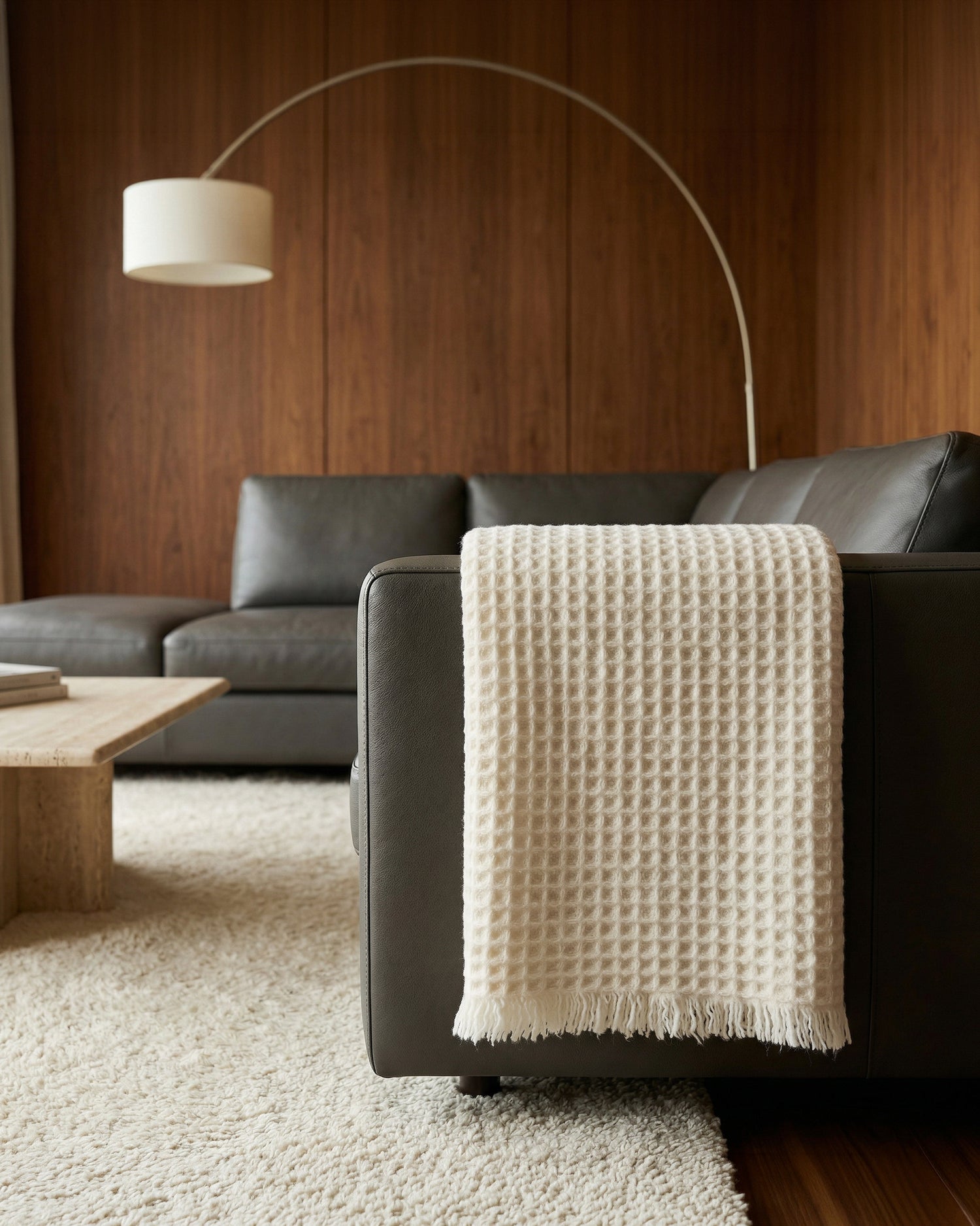 Bellagio: Plush Waffle Wool Throw Blanket