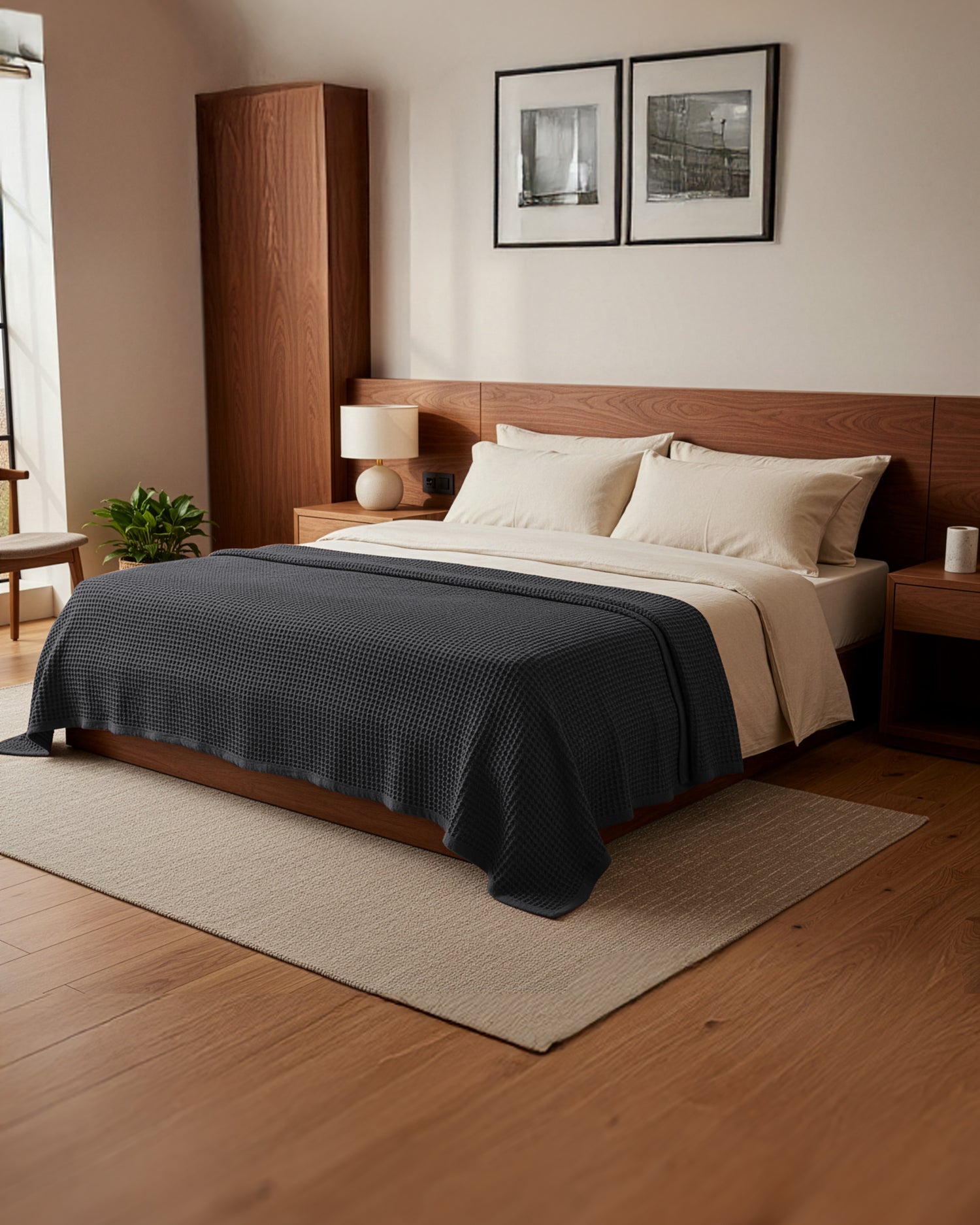 Tofino: Organic Cotton Waffle Bed Blanket