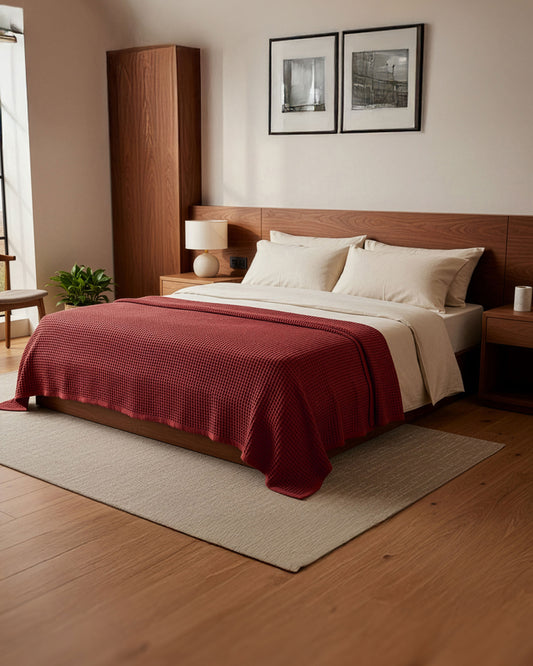 Tofino: Organic Cotton Waffle Bed Blanket