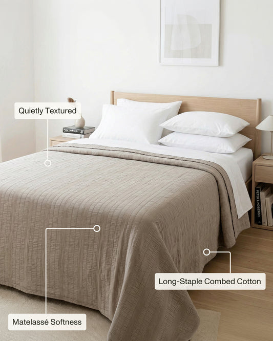 Cape Cod: Lux Stripe Cotton Coverlet