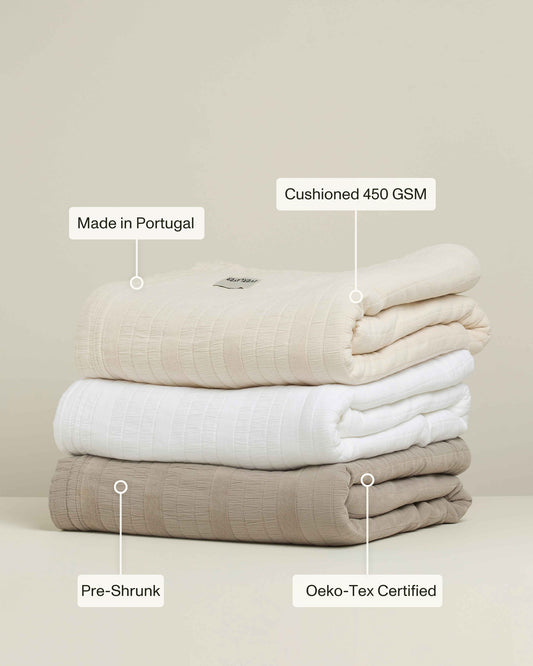 Cape Cod: Lux Stripe Cotton Coverlet