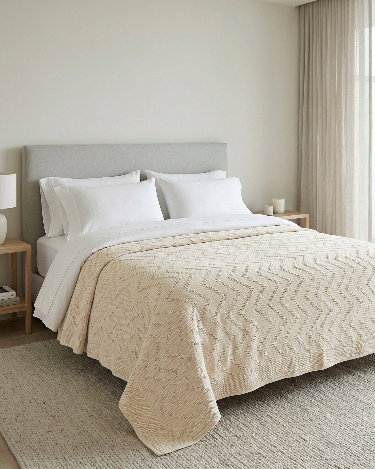 Carmel: Artisanal Weave Ribbed Cotton Coverlet