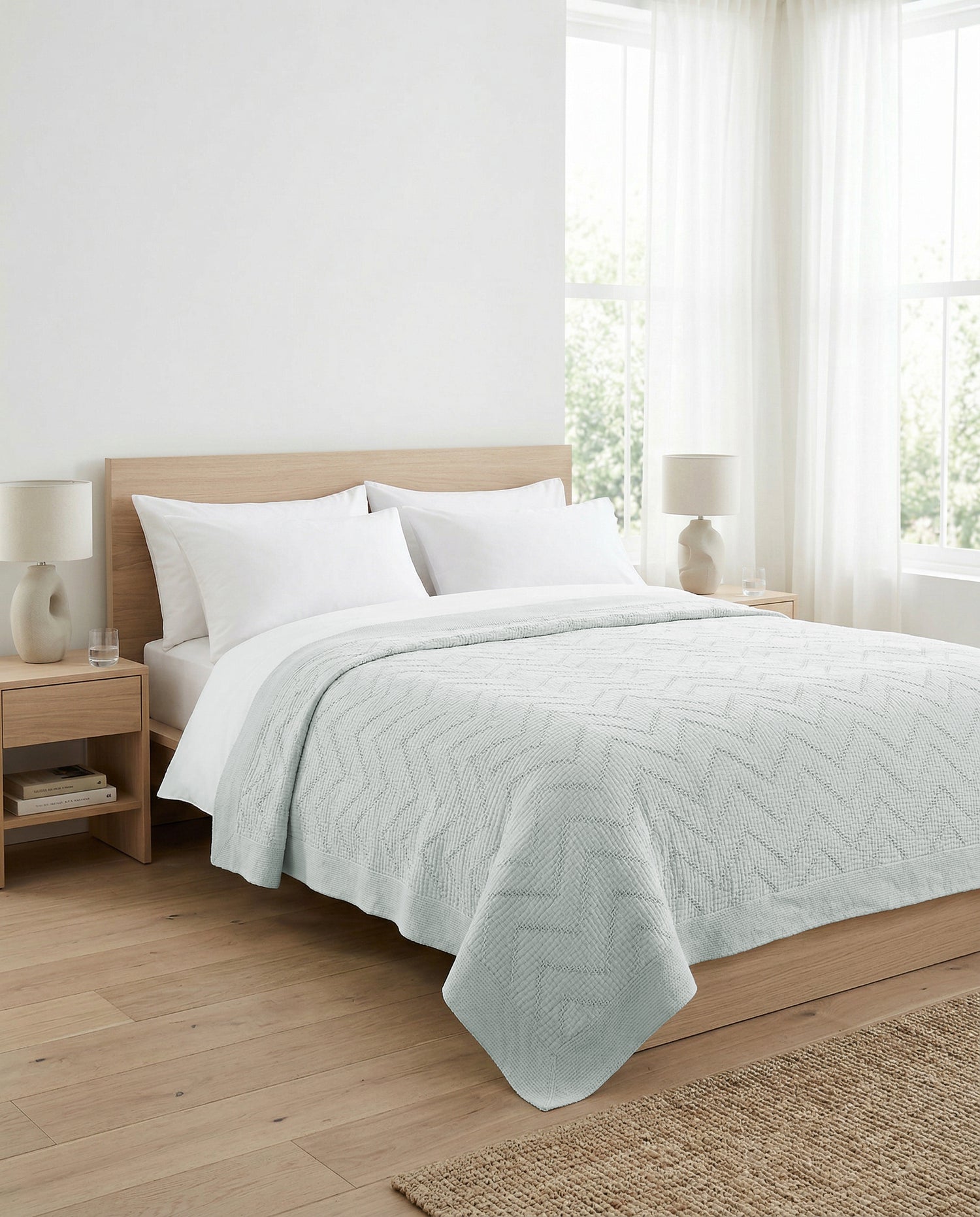 Carmel: Artisanal Weave Ribbed Cotton Coverlet