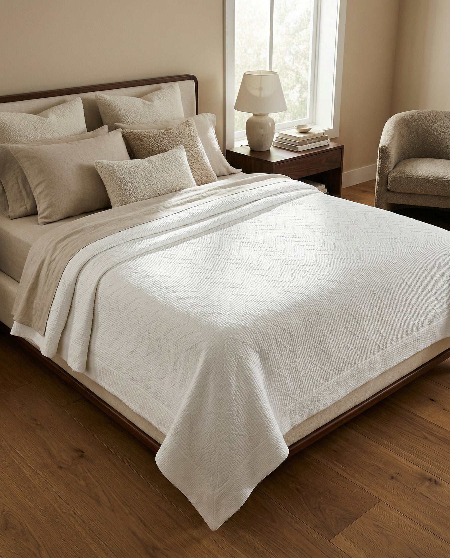 Carmel: Artisanal Weave Ribbed Cotton Coverlet