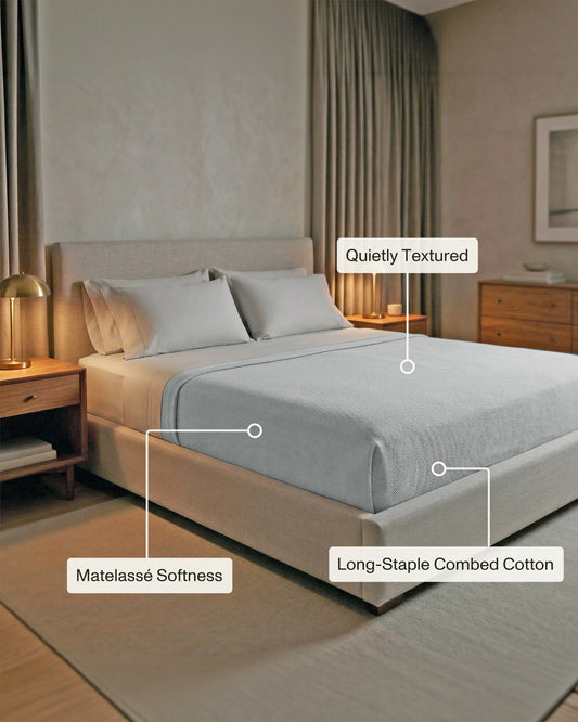 Cavendish: Matelassé Stone Washed Cotton Coverlet