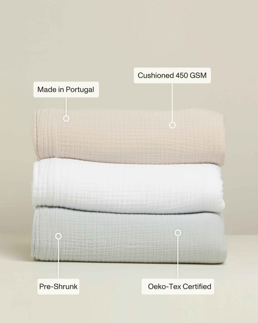 Hideaway: Layered Stone Washed Cotton Coverlet