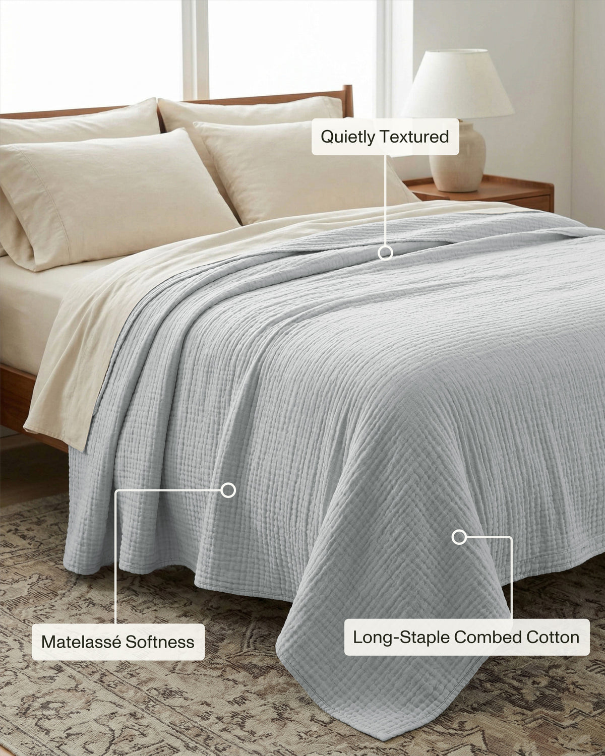 Hideaway: Layered Stone Washed Cotton Coverlet
