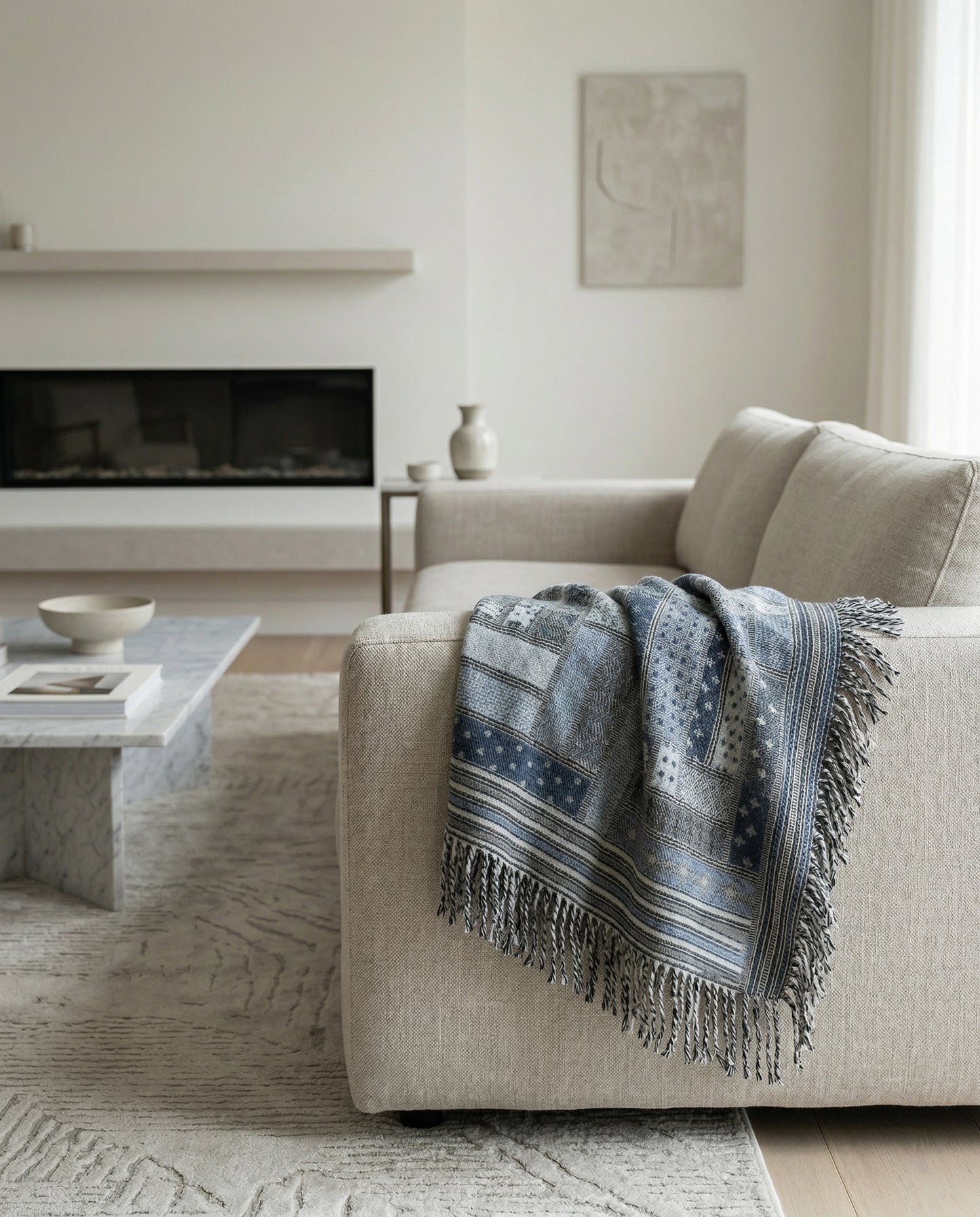 Oban: Oversize Patchwork Wool Throw Blanket