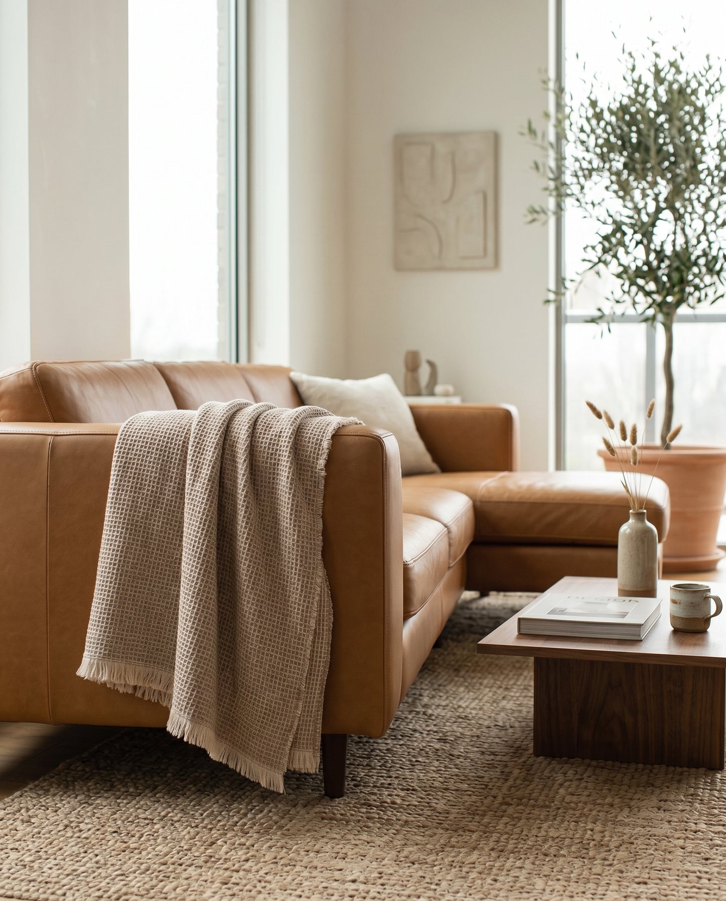 Positano: Honeycomb Wool Throw Blanket