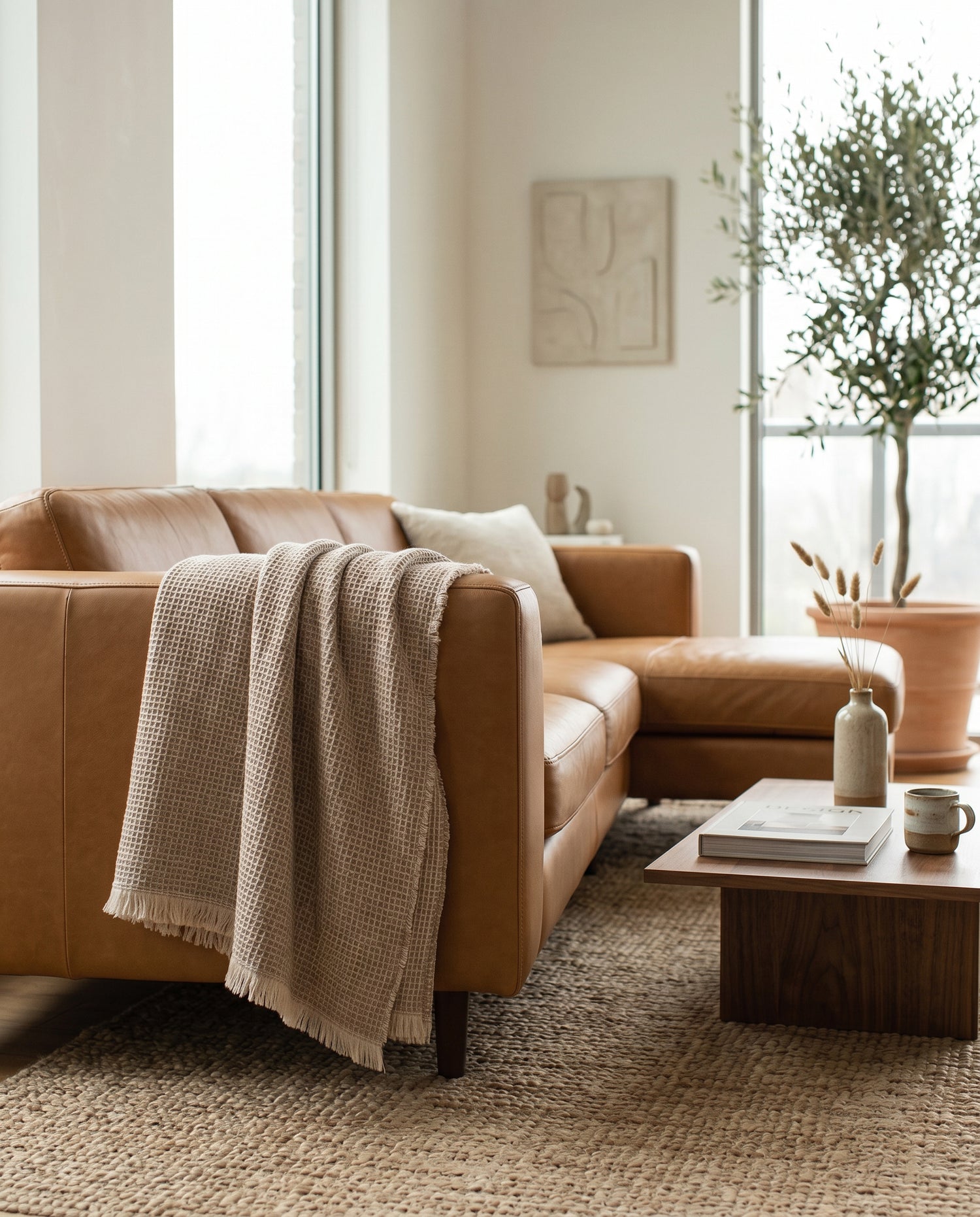 Positano: Honeycomb Wool Throw Blanket