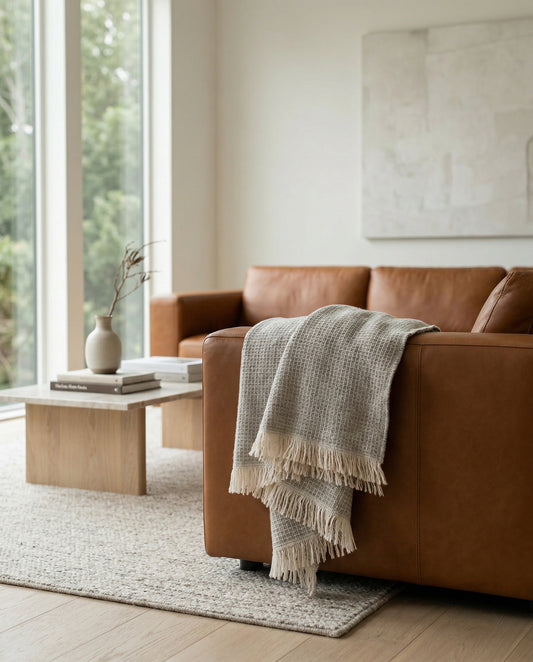 Positano: Honeycomb Wool Throw Blanket