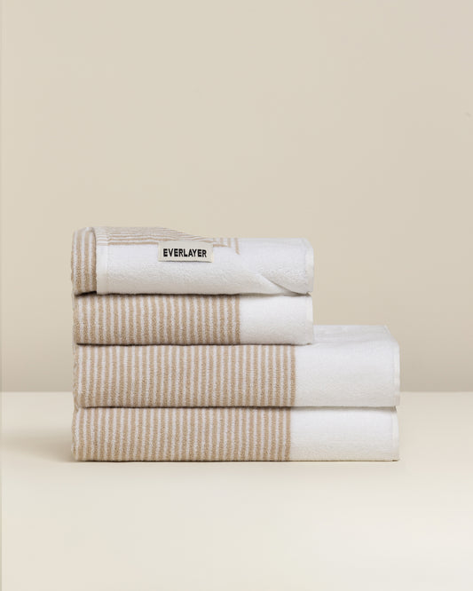 Sani: Soft Cotton Dual Tone Stripe Towel