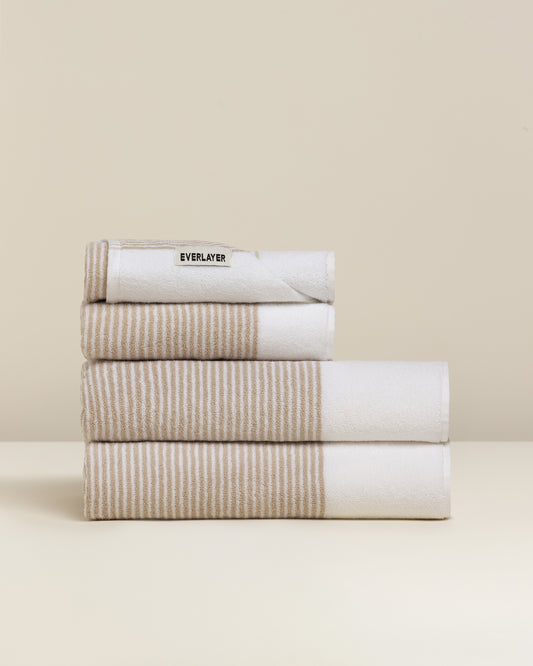 Sani: Soft Cotton Dual Tone Stripe Towel
