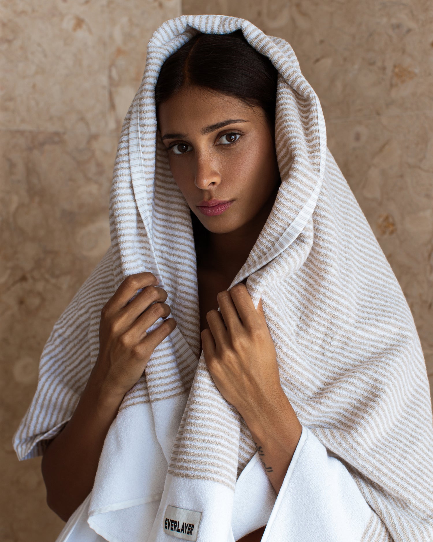 Sani: Soft Cotton Dual Tone Stripe Towel