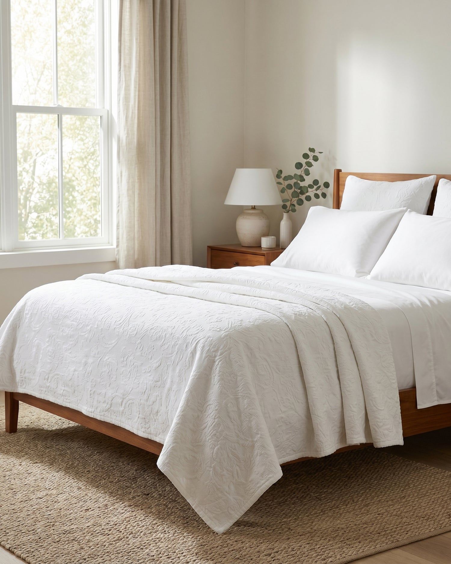 RoyalRest: Lux Chenille Matelassé Cotton Coverlet