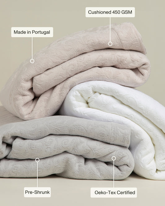 RoyalRest: Lux Chenille Matelassé Cotton Coverlet