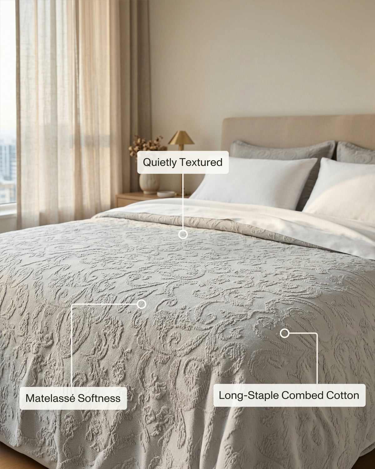 RoyalRest: Lux Chenille Matelassé Cotton Coverlet