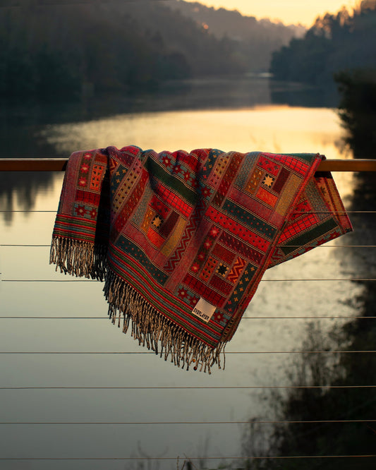 Oban: Oversize Patchwork Wool Throw Blanket