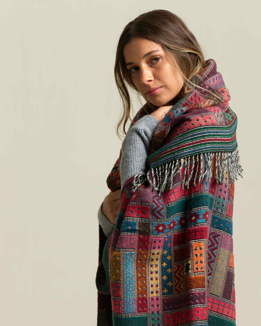 Oban: Oversize Patchwork Wool Throw Blanket