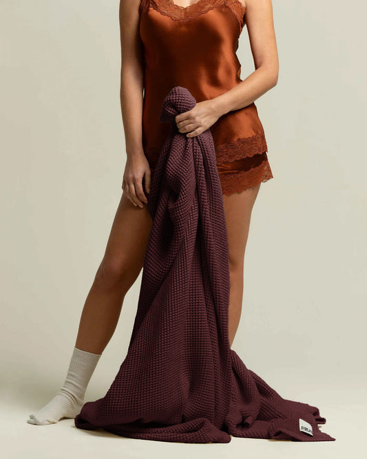 Tofino: Organic Cotton Waffle Throw Blanket