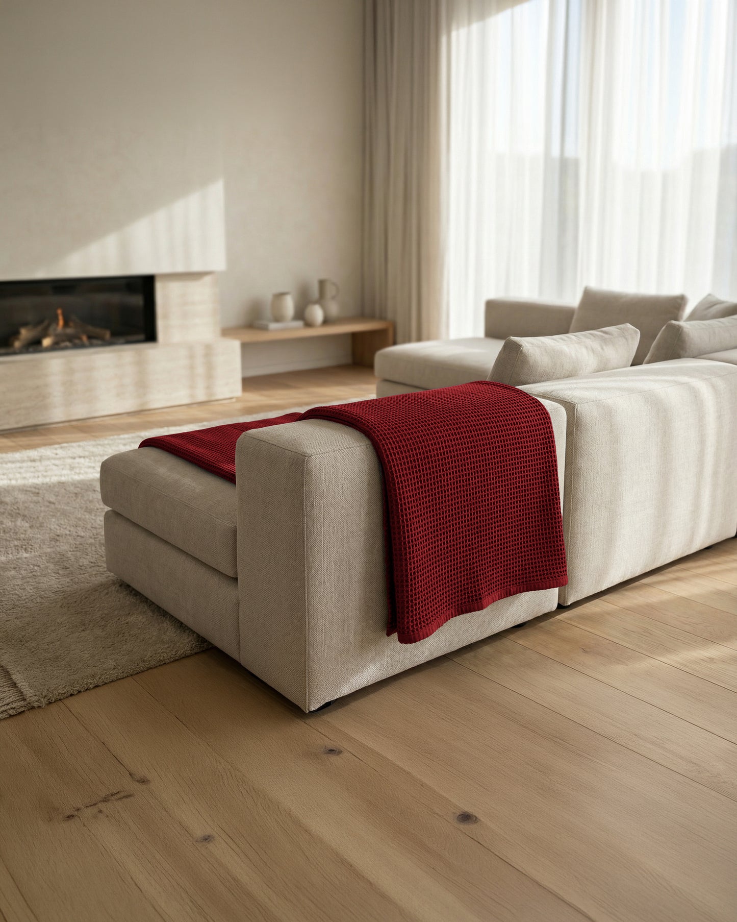 Tofino: Organic Cotton Waffle Throw Blanket