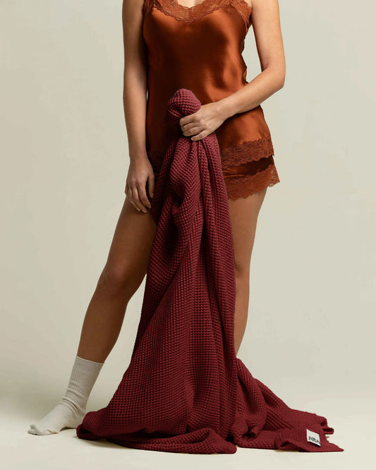 Tofino: Organic Cotton Waffle Throw Blanket